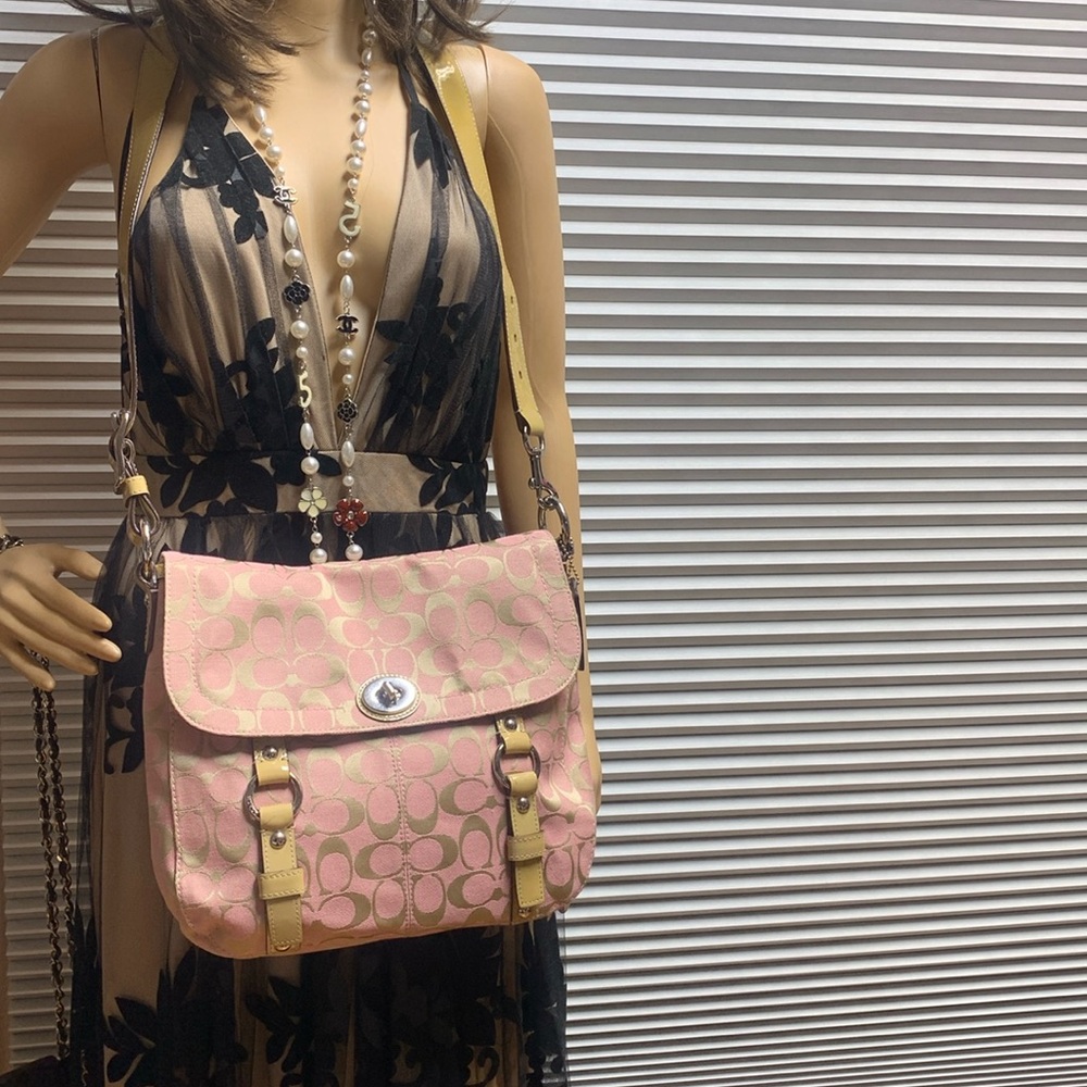 Coach Pink and Gold Crossbody Bag - Picture 3 of 16